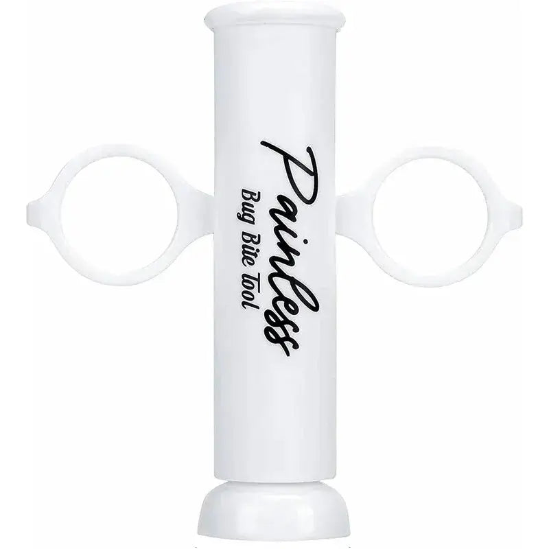 Reusable Natural Insect Bite Relief tool for painless bug bite treatment in white.