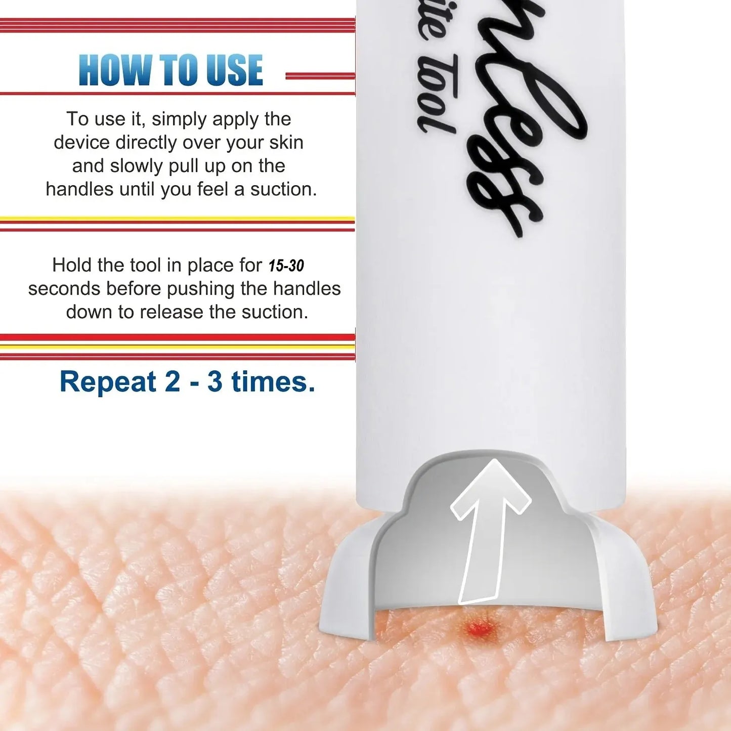 Instructions for using a skin removal tool with text and visual guide on application.